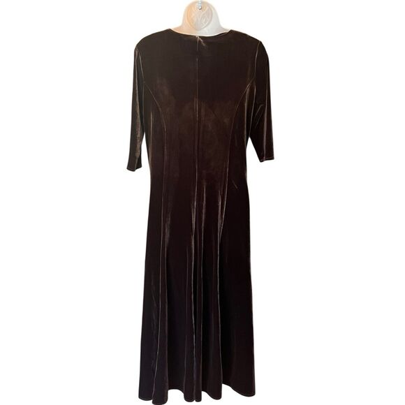Chadwick's of Boston Brown Velvet Maxi Dress Sz M Fairy Forest Whimsigoth Castle - Picture 16 of 16